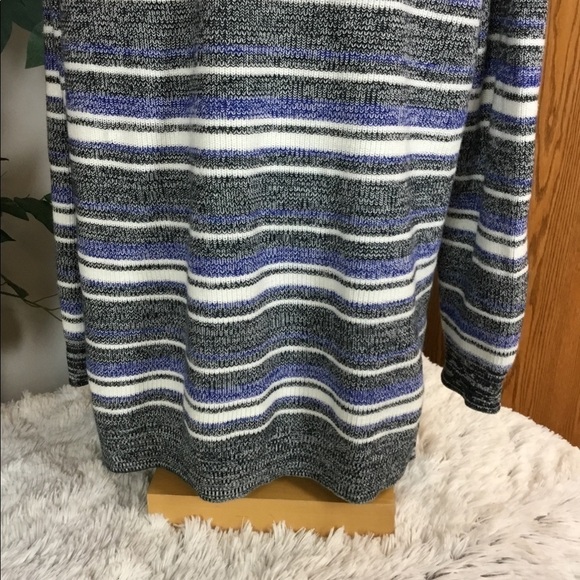 Ruff Hewn XL lace up tie front long sleeve sweater black blue white - Picture 8 of 12